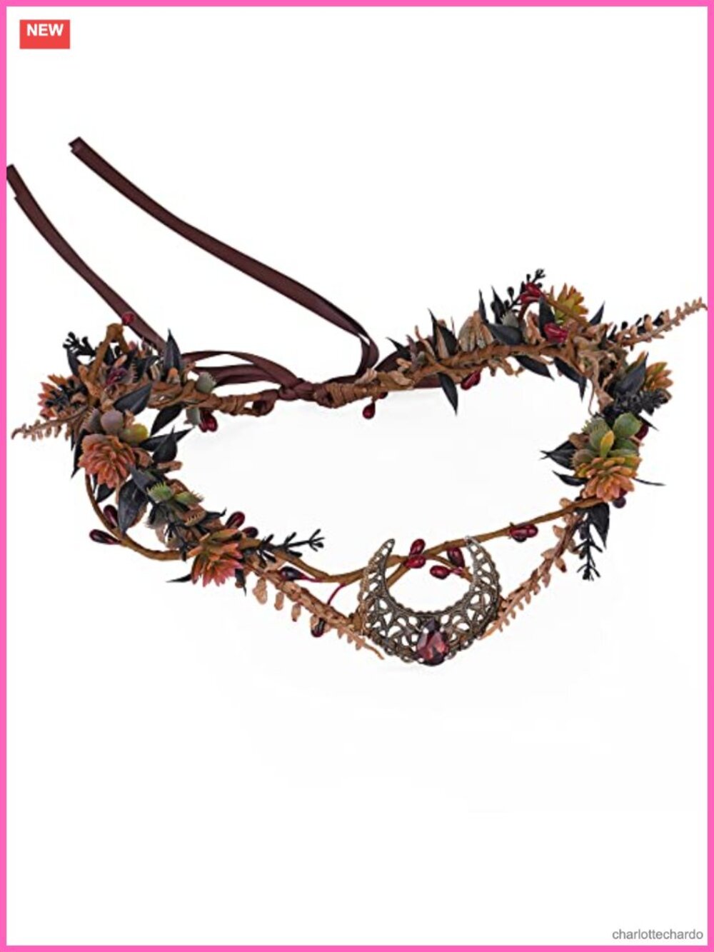 Floral Moon Flower Crown Headband Elf Renaissance Cosplay Costume Circlet